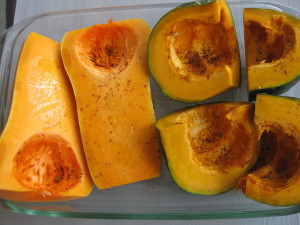butternut and buttercup squash ready for roasting-2 types add depth of flavour 